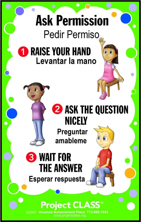 Ask Permission Poster English & Spanish